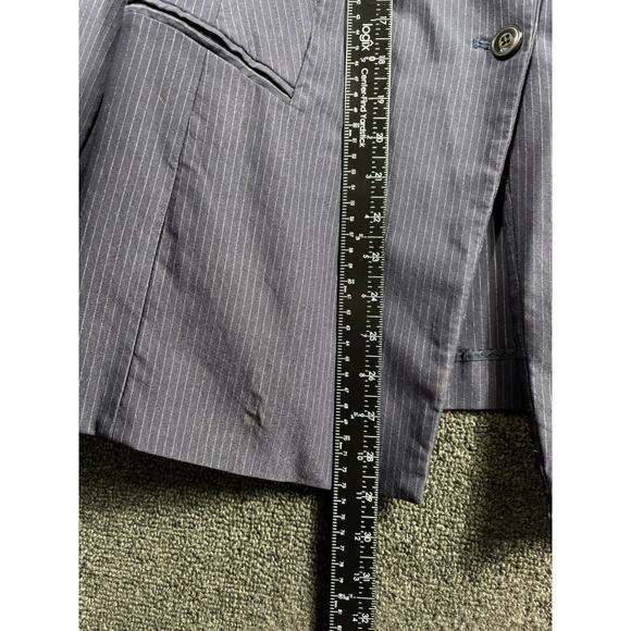 Lane Bryant Blazer Jacket Womens Size 16 Navy Striped One Button Closure Career - Picture 6 of 7